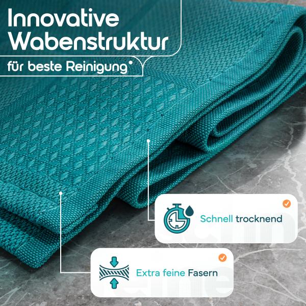 Microfaser Geschirrtücher petrol 10 Stueck Set